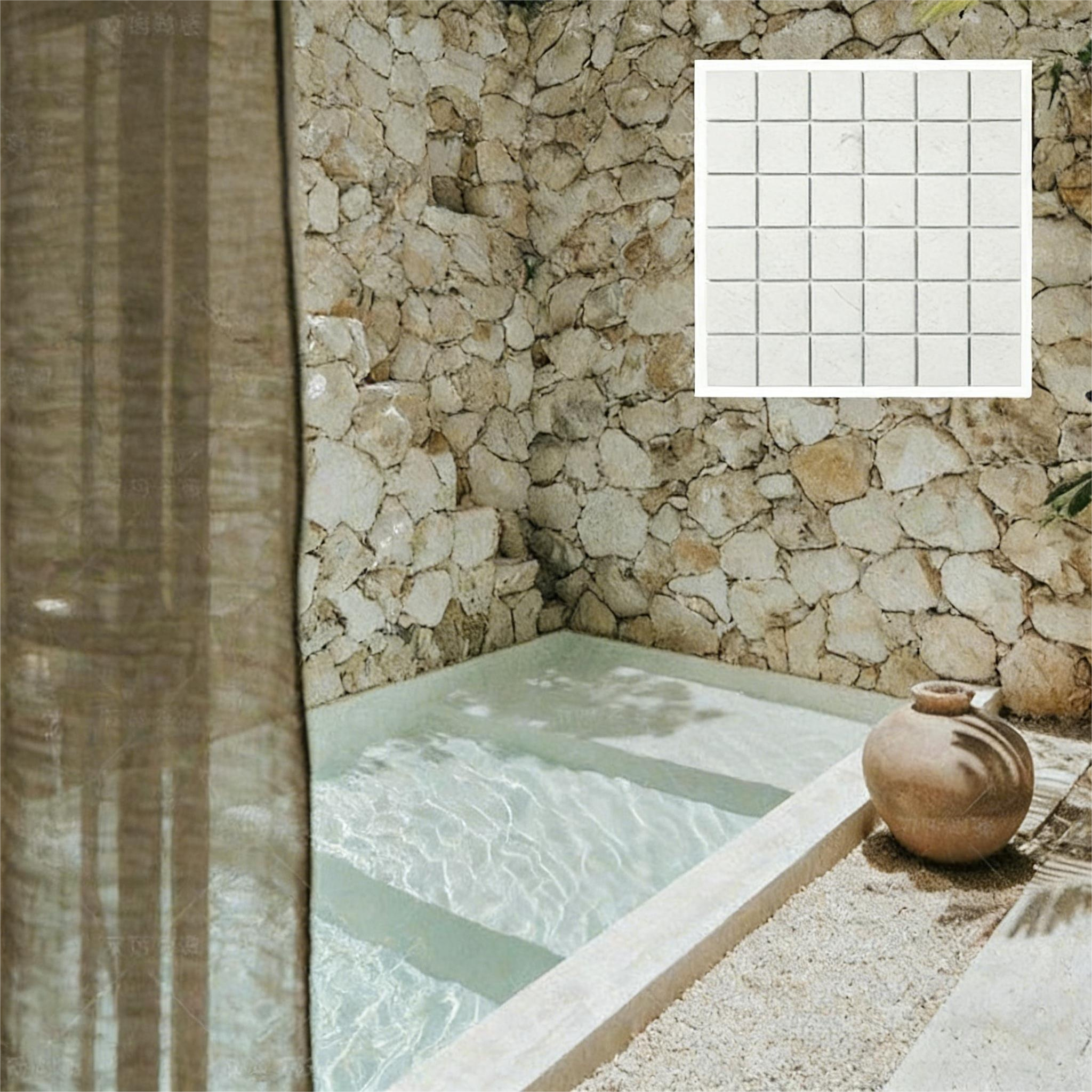 Shuang Ou Naturalistic Imitation Stone Ceramic Mosaic Wabi Sabi Wind Swimming Pool Hotel Homestay Pool Landscape Pool Ceramic Tile - Tile(Small Stone) / Pool Tiles / Specialized Outdoor Tiles | CHEERFUL Kenya image 3