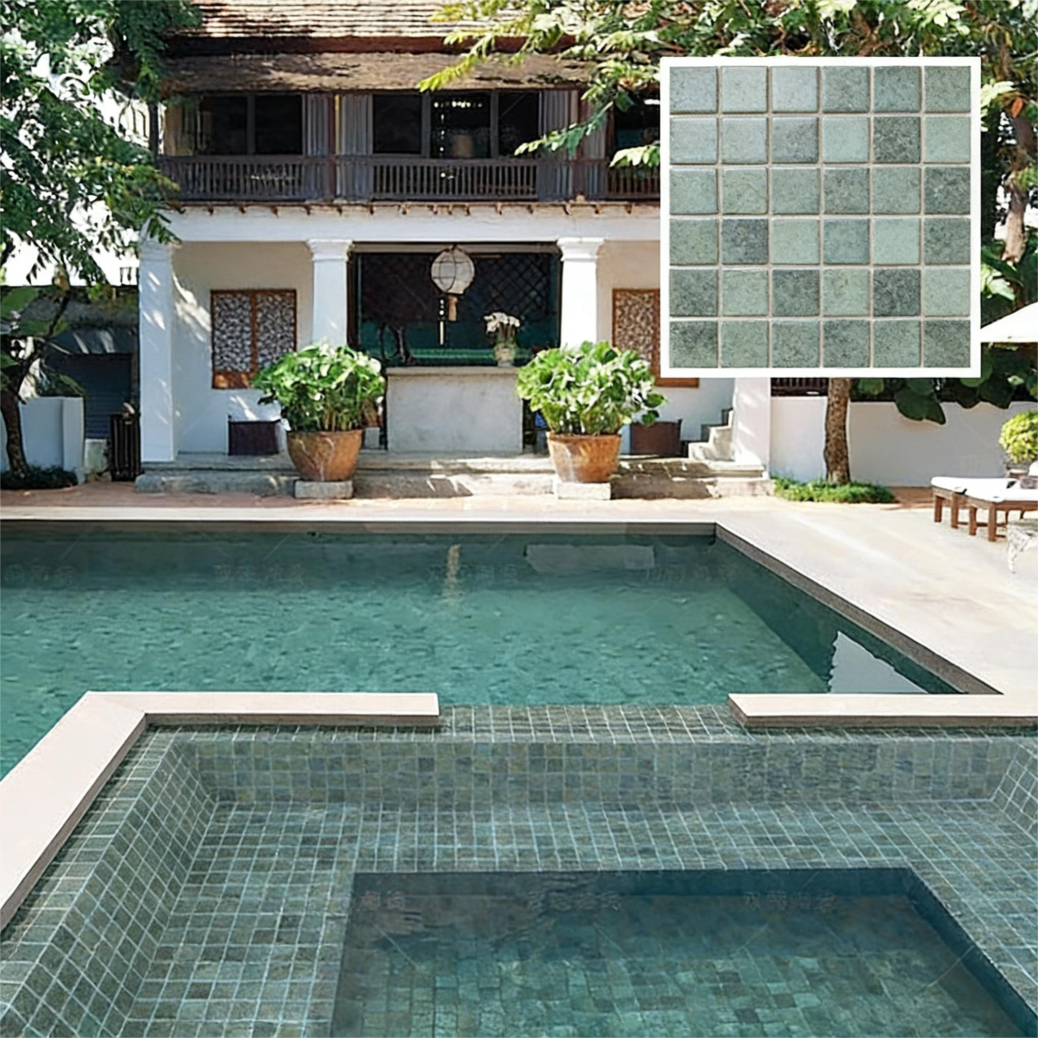Shuang Ou Naturalistic Imitation Stone Ceramic Mosaic Wabi Sabi Wind Swimming Pool Hotel Homestay Pool Landscape Pool Ceramic Tile - Tile(Small Stone) / Pool Tiles / Specialized Outdoor Tiles | CHEERFUL Kenya image 4