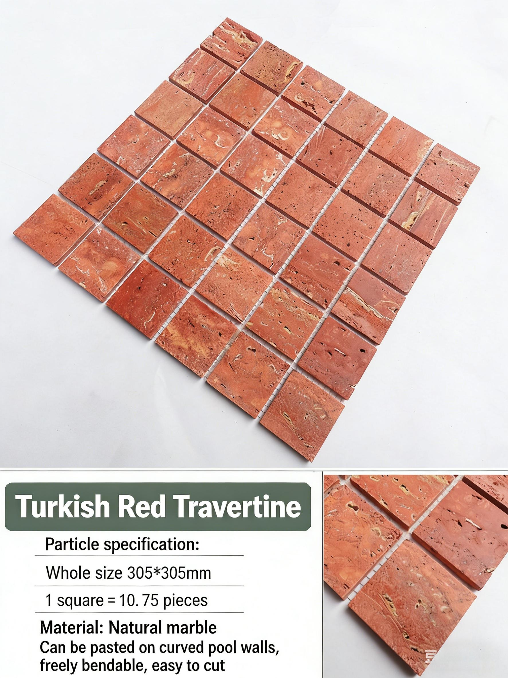 Stone mosaic tiles, small pieces of bathroom, bath pool, swimming pool, large flower green pool, fish pool, marble retro style - Tile(Small Stone) / Pool Tiles / Specialized Outdoor Tiles | CHEERFUL Kenya image 10 detail view