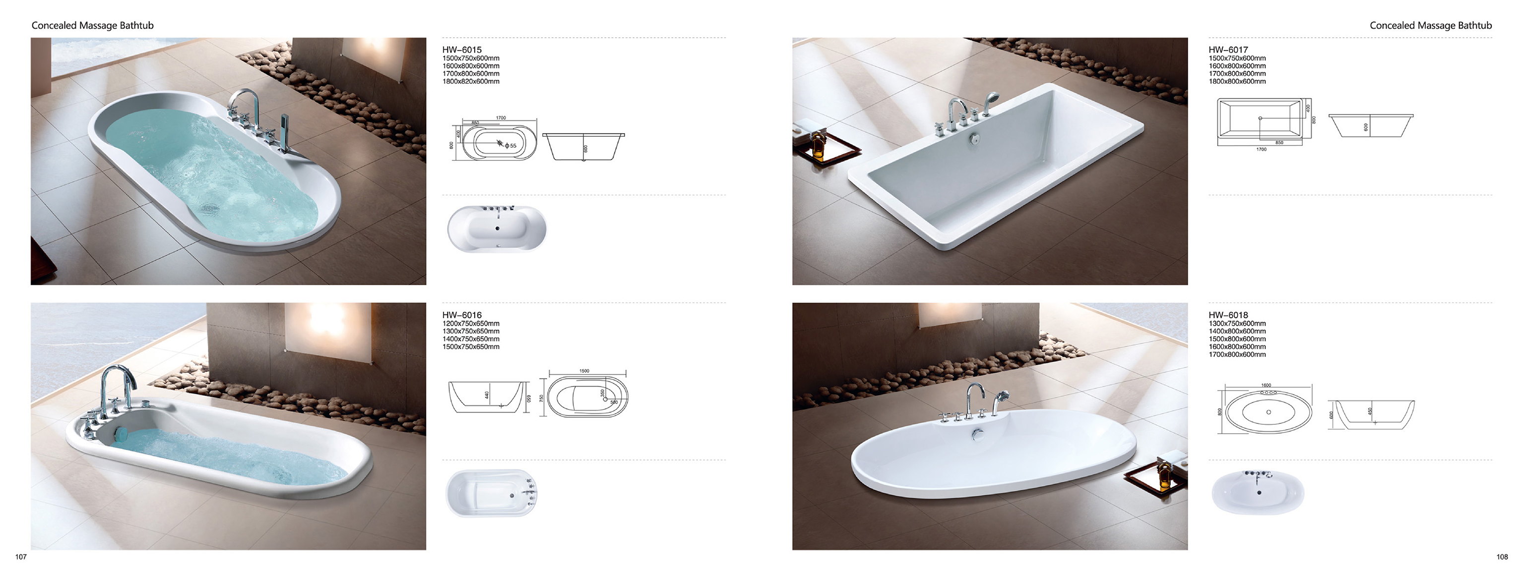 Concealed Massage Bathtub - Sanitary Ware | CHEERFUL Kenya image 5 detail view