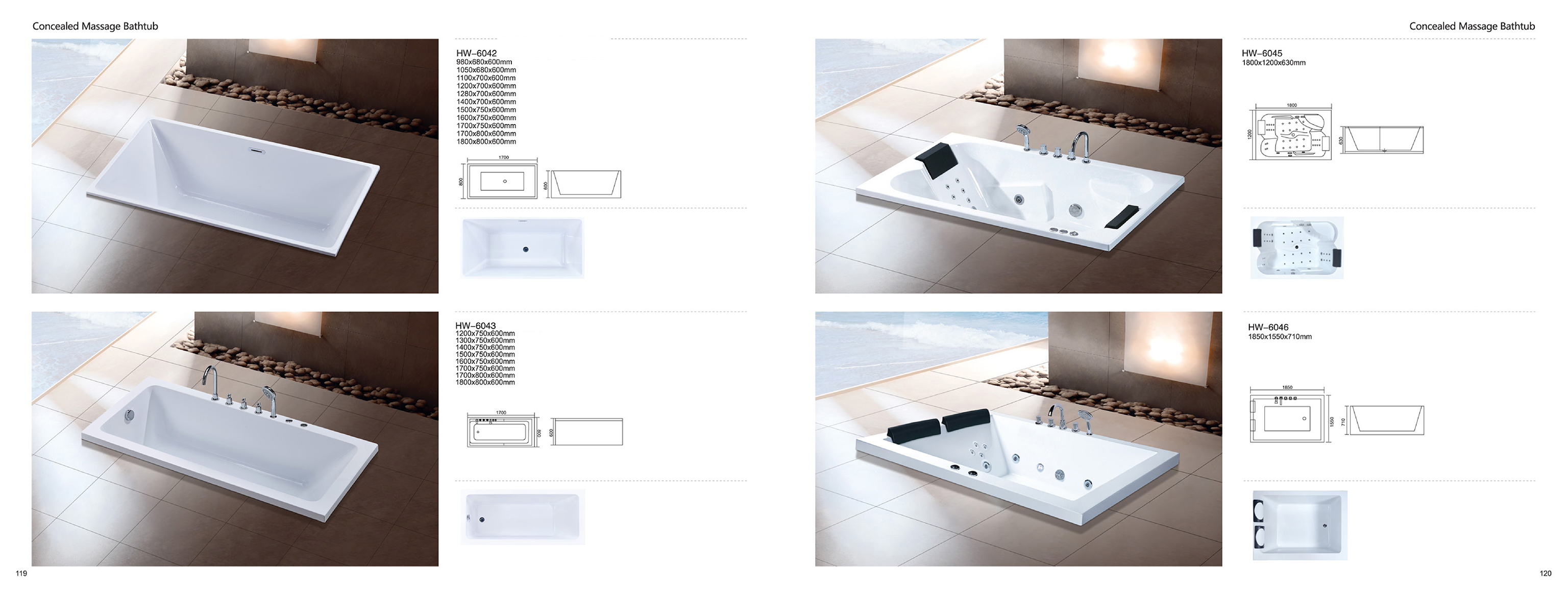 Concealed Massage Bathtub - Sanitary Ware | CHEERFUL Kenya image 11 detail view