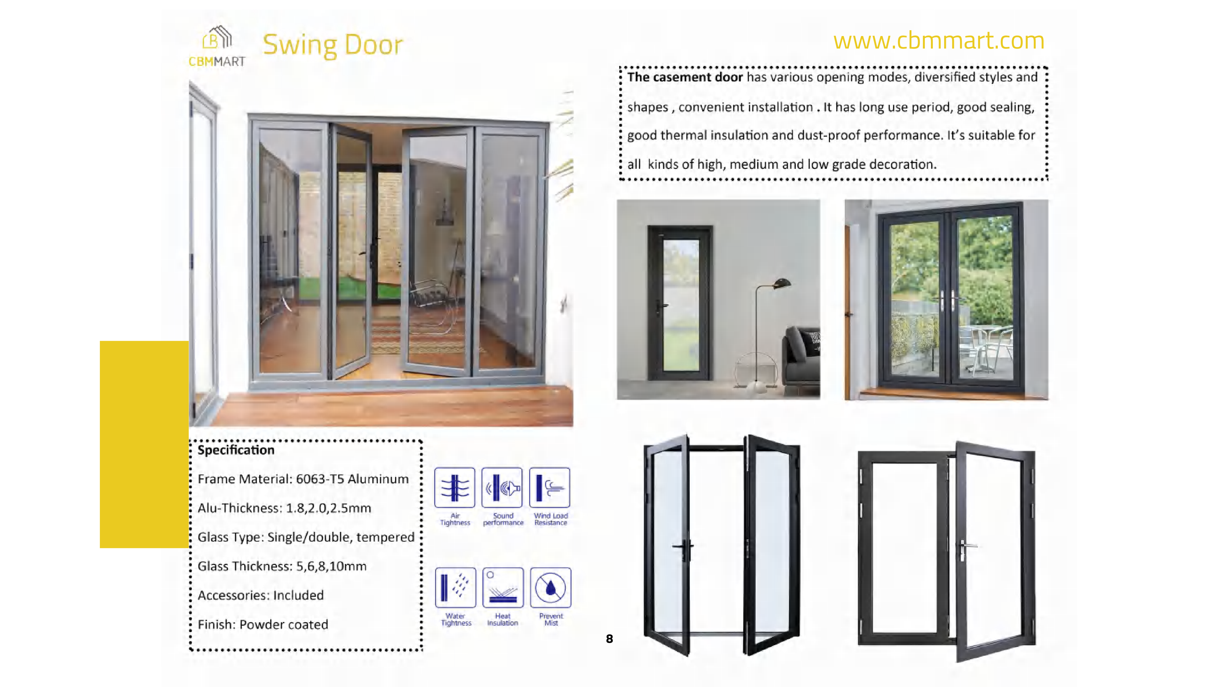 Folding/Sliding/Slim Sliding/Swing/Pivot Door - Door/Window | CHEERFUL Kenya image 4 detail view