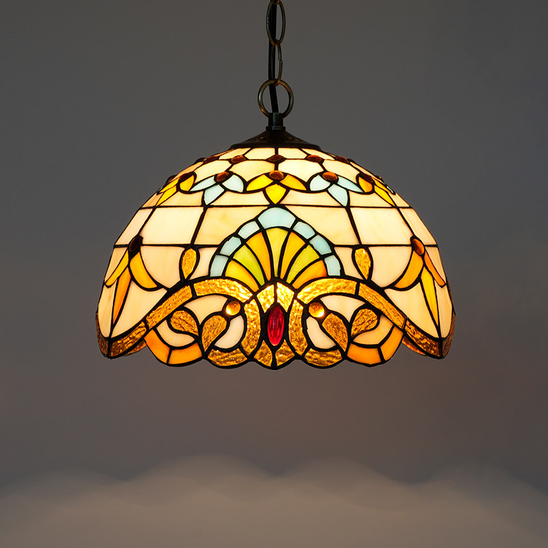 American retro colored glass restaurant light, European bar tea room bedroom balcony corridor glass hanging lamp - Lighting Fixtures | CHEERFUL Kenya image 5