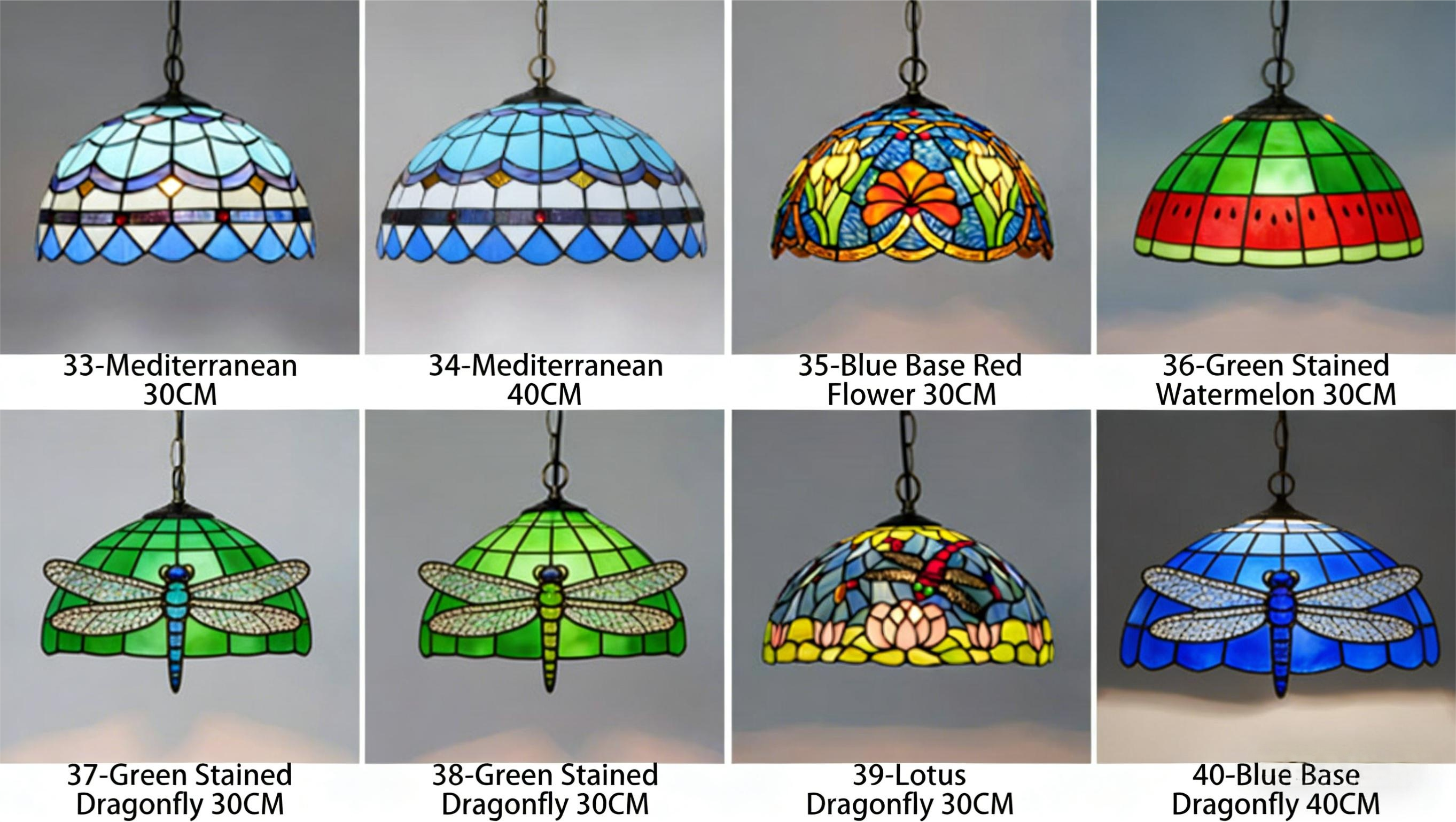 American retro colored glass restaurant light, European bar tea room bedroom balcony corridor glass hanging lamp - Lighting Fixtures | CHEERFUL Kenya image 5 detail view