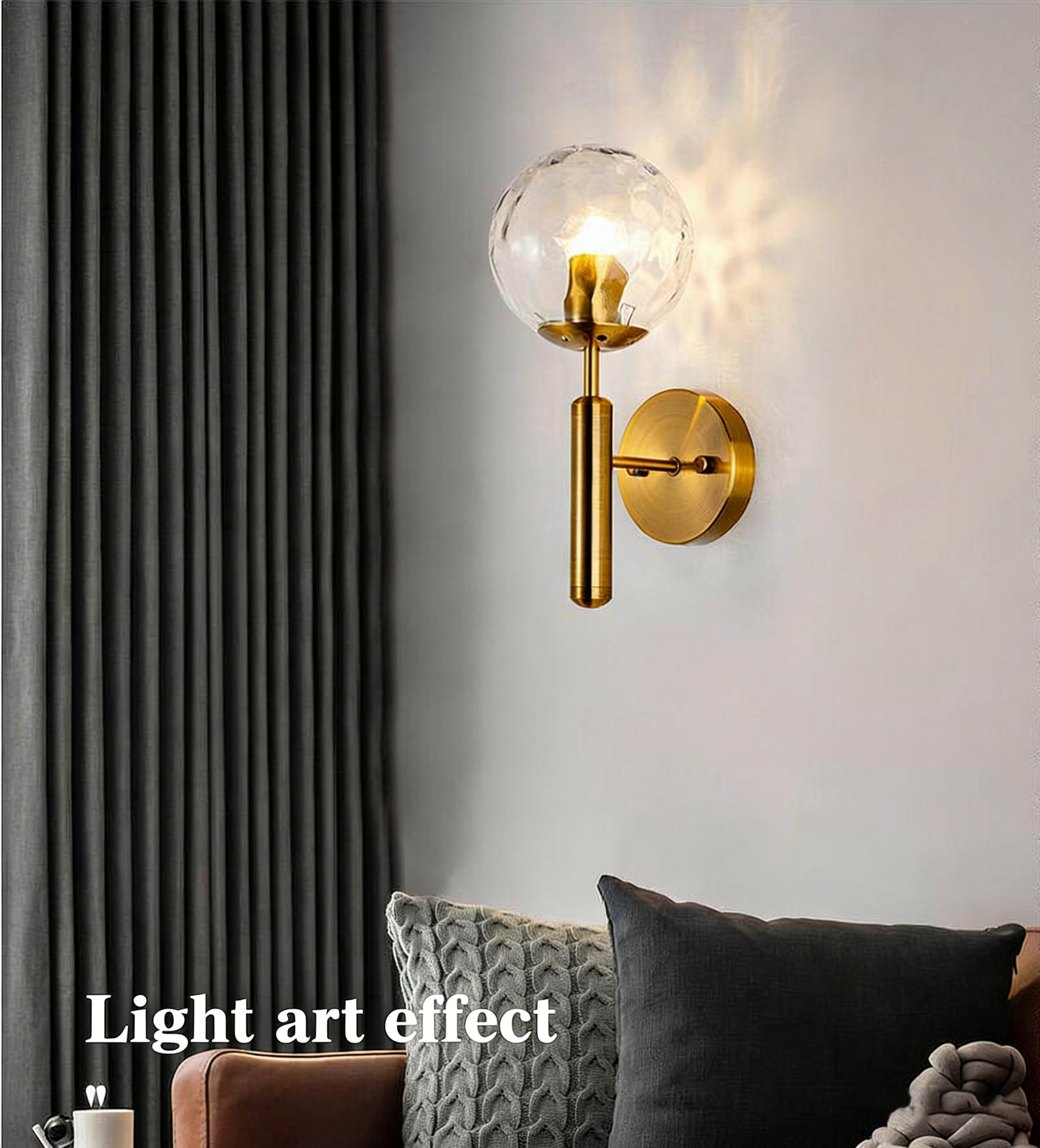 Modern luxury background wall hotel wall lamp, creative Nordic corridor living room bedroom bedside lamp - Lighting Fixtures | CHEERFUL Kenya image 5 detail view