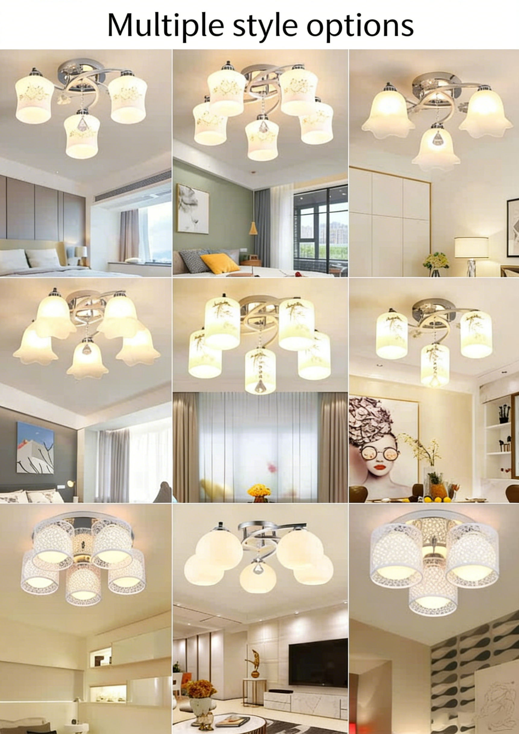 Bedroom lights, small living room lights, dining room pendant lights, three headed LED lights with replaceable bulbs - Lighting Fixtures | CHEERFUL Kenya detail view