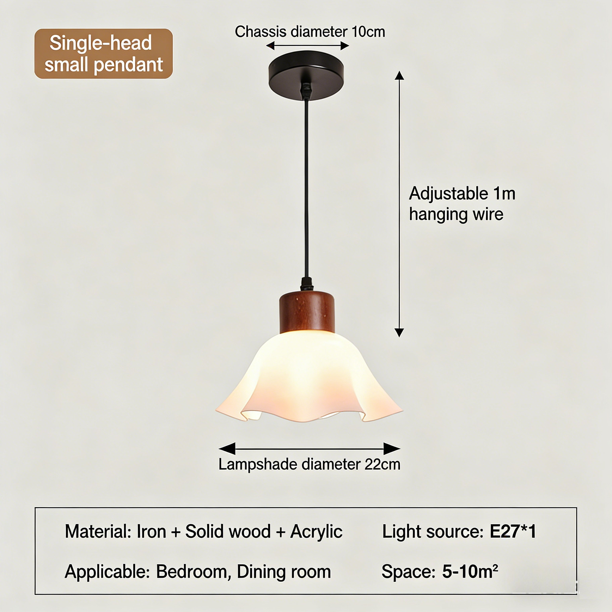 New restaurant pendant light, modern and minimalist single headed dining table and bar lamp, creative bedside pendant light - Lighting Fixtures | CHEERFUL Kenya image 7 detail view