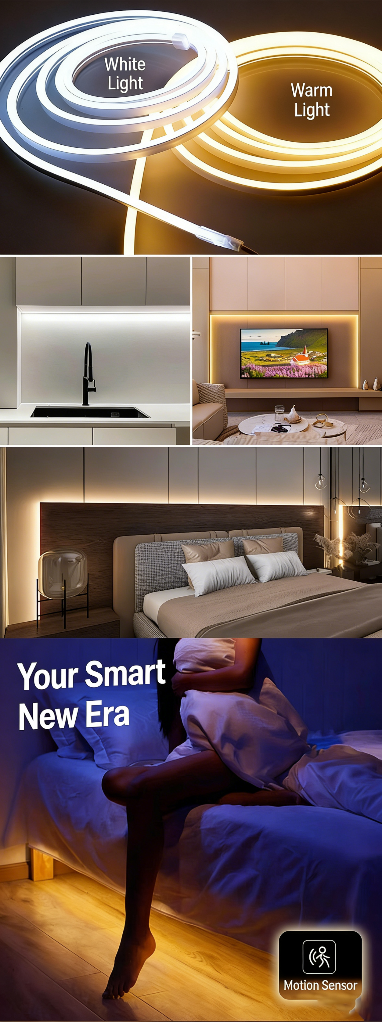 Intelligent sensing non spot neon light strip, human body sensing LED cabinet light strip battery box - Lighting Fixtures | CHEERFUL Kenya detail view