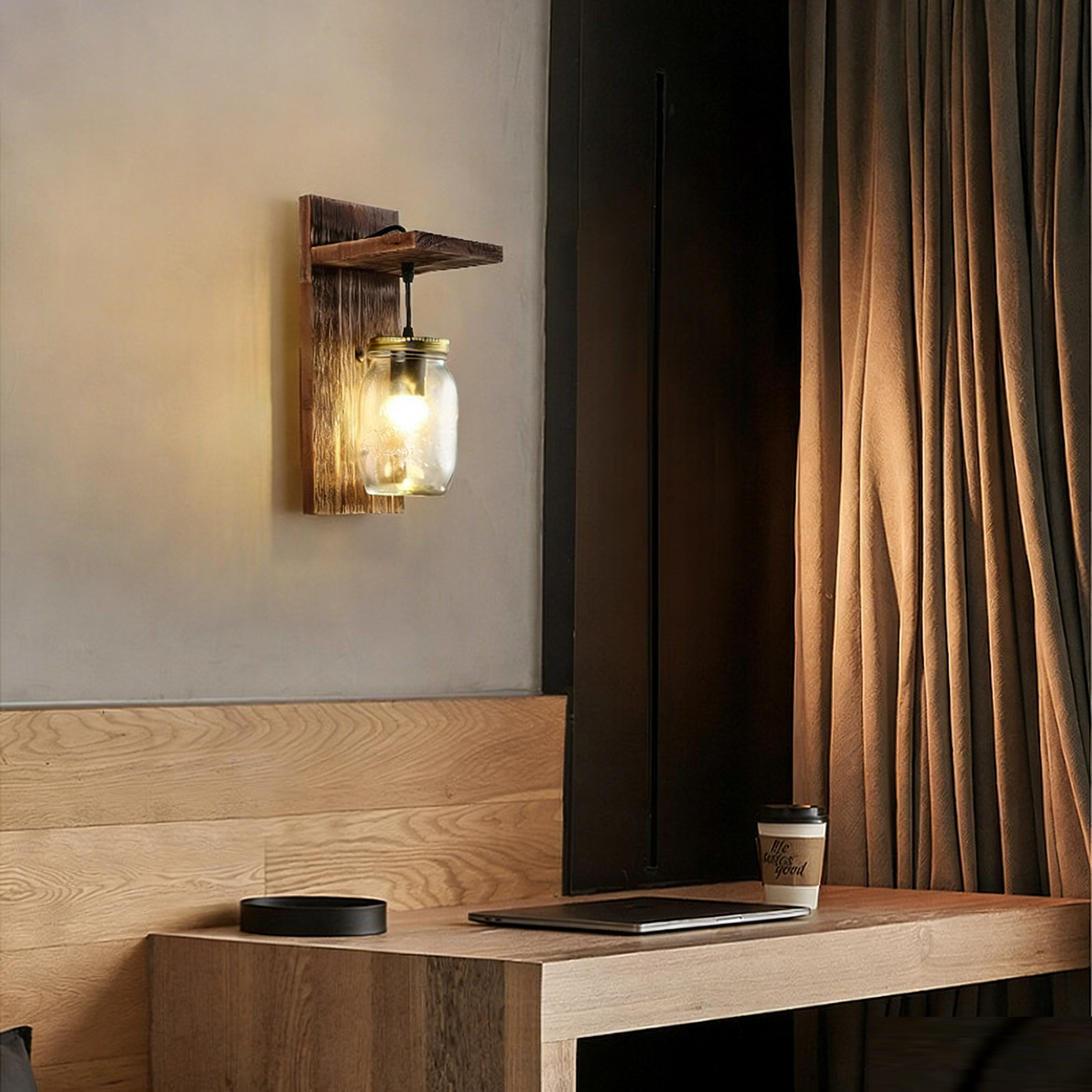 Chinese retro nostalgic boat wooden wall lamp, restaurant creative balcony corridor antique tea room decorative wall lamp - Lighting Fixtures | CHEERFUL Kenya image 7 detail view