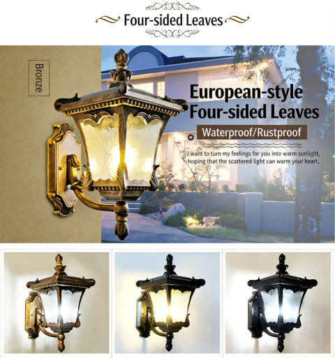 Retro outdoor wall lamp waterproof gate fence light balcony light villa column wall lamp courtyard lighting - Lighting Fixtures | CHEERFUL Kenya image 2 detail view