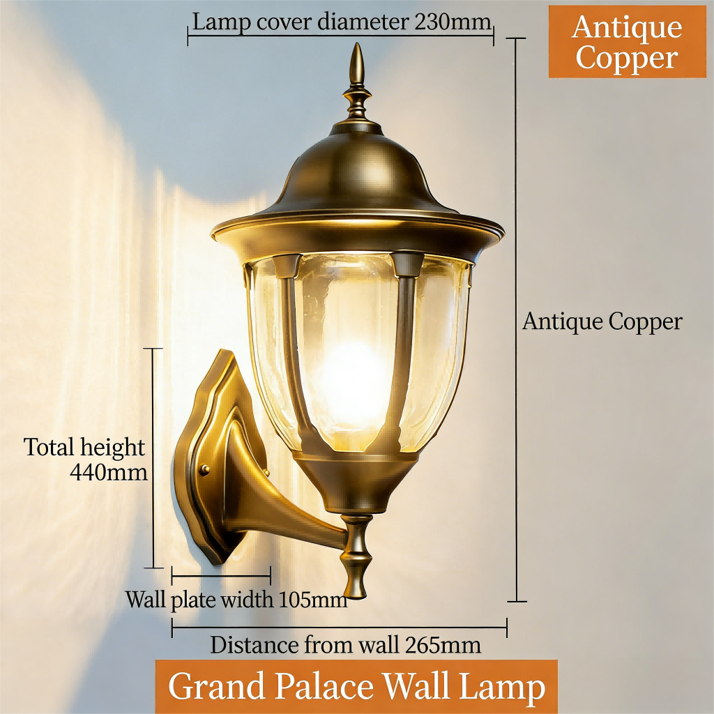 Retro outdoor wall lamp waterproof gate fence light balcony light villa column wall lamp courtyard lighting - Lighting Fixtures | CHEERFUL Kenya image 4 detail view