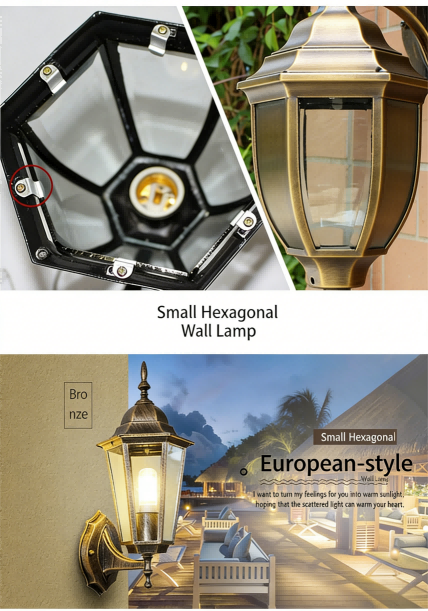 Retro outdoor wall lamp waterproof gate fence light balcony light villa column wall lamp courtyard lighting - Lighting Fixtures | CHEERFUL Kenya image 7 detail view