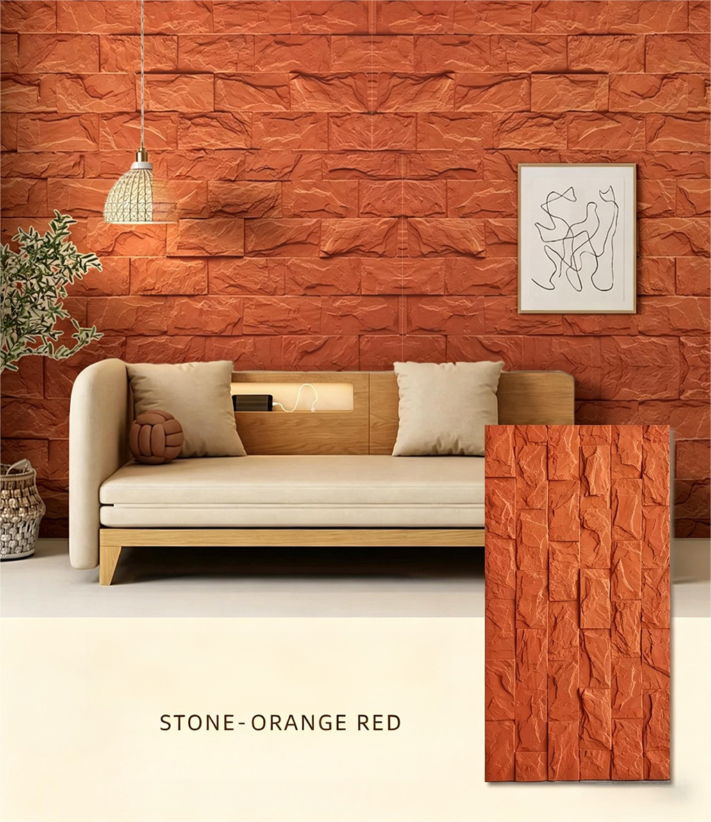 PU stone skin background wall, mushroom stone large board lightweight PU imitation cultural stone exterior wall brick, natural antique brick ultra-thin wall panel - PU Stone | CHEERFUL Kenya image 4 detail view