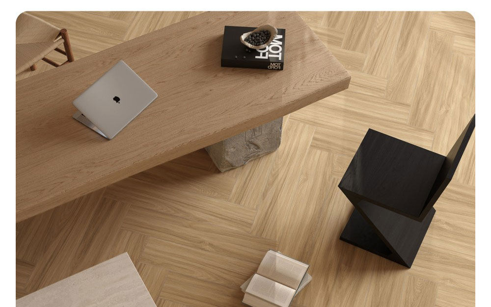 Straight-edge full-ceramic wood grain tiles, imitation solid wood floor tiles, living room anti-slip floor tiles - Flooring | CHEERFUL Kenya image 5 detail view