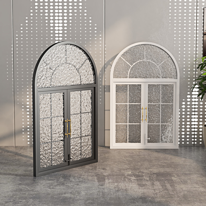 French-style vintage wrought iron casement windows, dining room metal arched floor-to-ceiling windows, study loft skylight glass windows - Door/Window | CHEERFUL Kenya