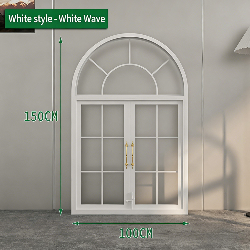 French-style vintage wrought iron casement windows, dining room metal arched floor-to-ceiling windows, study loft skylight glass windows - Door/Window | CHEERFUL Kenya image 3 detail view