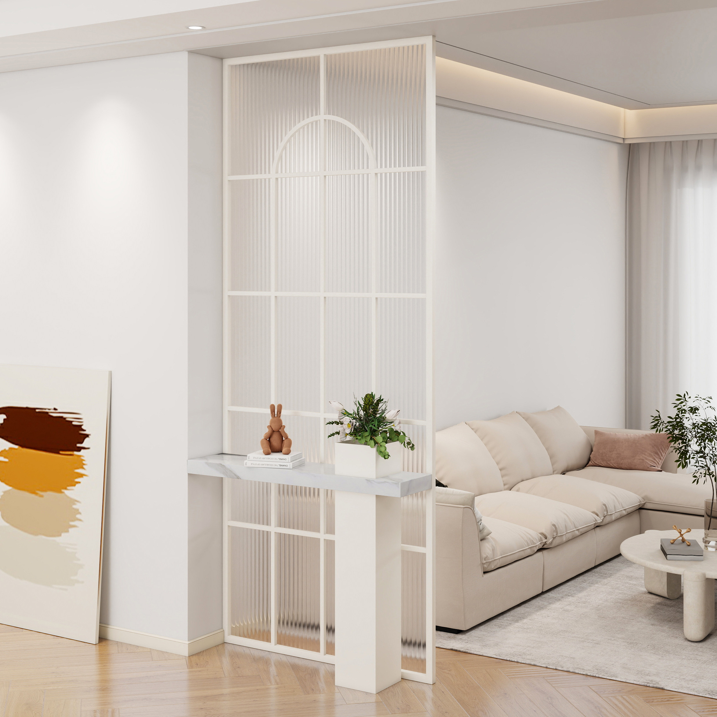 Glass screen, living room decorative entrance, creative simple carbon steel partition screen - Door/Window | CHEERFUL Kenya image 4