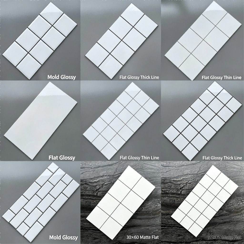 Nordic kitchen and bathroom tiles, checkered wall tiles, cafeteria and dining hall white ceramic tiles - Tile(Small Stone) | CHEERFUL Kenya image 4