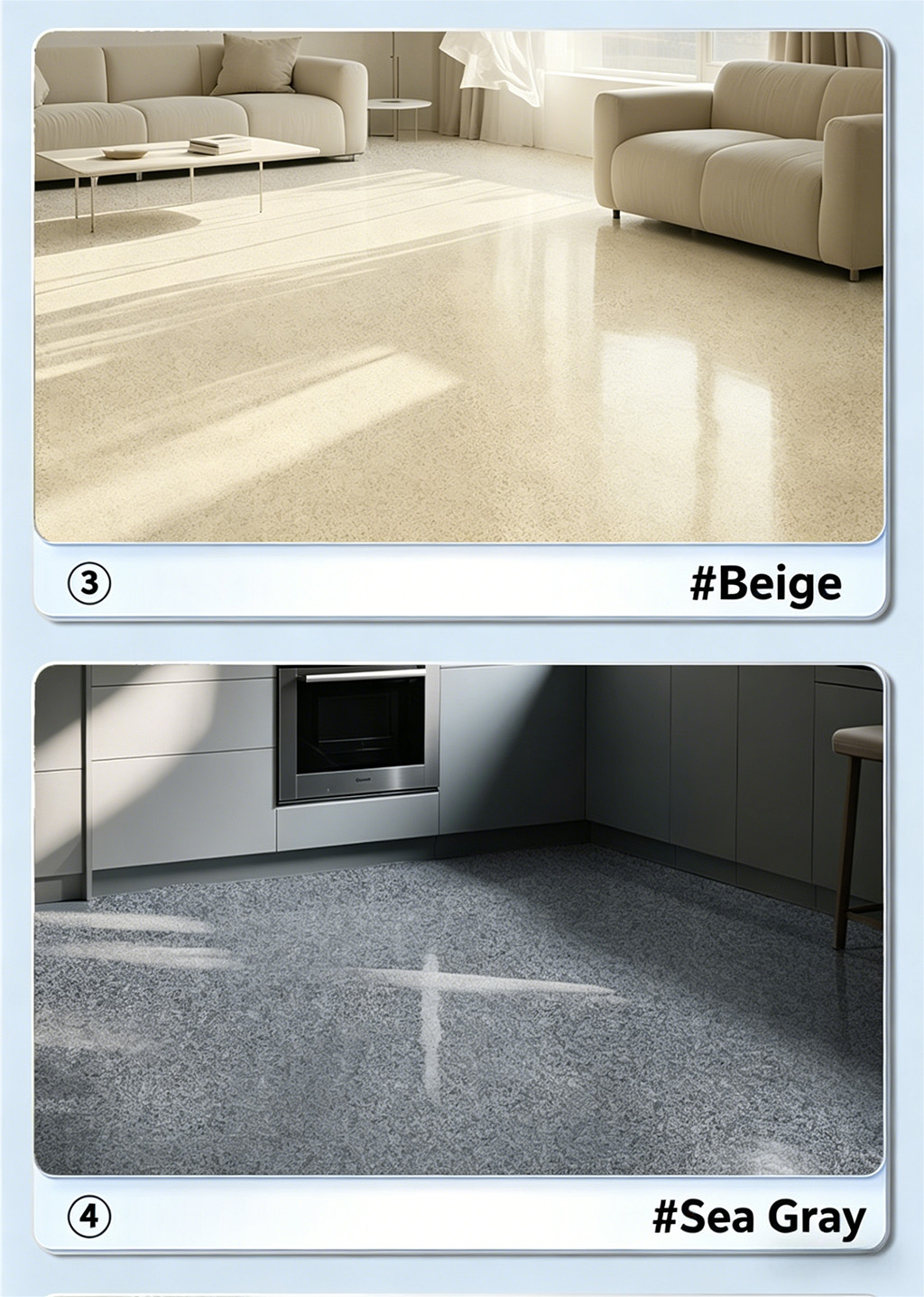 Epoxy colored sand self-leveling cement floor paint, anti-slip and wear-resistant resin paint imitating marble tiles - Panels / Coating | CHEERFUL Kenya image 4