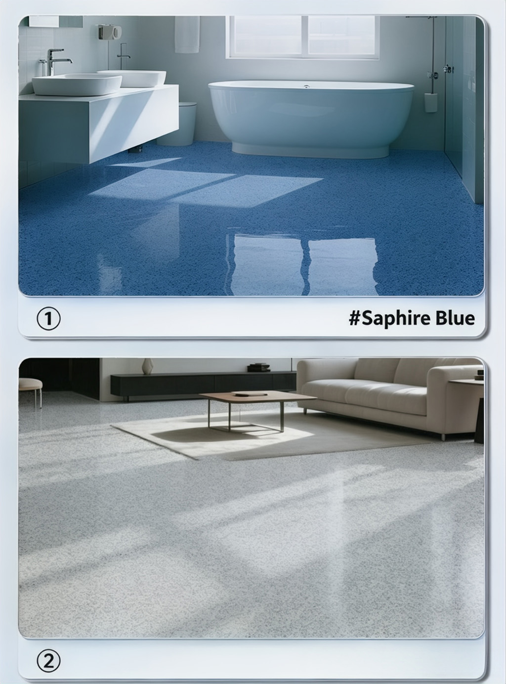 Epoxy colored sand self-leveling cement floor paint, anti-slip and wear-resistant resin paint imitating marble tiles - Panels / Coating | CHEERFUL Kenya image 4 detail view