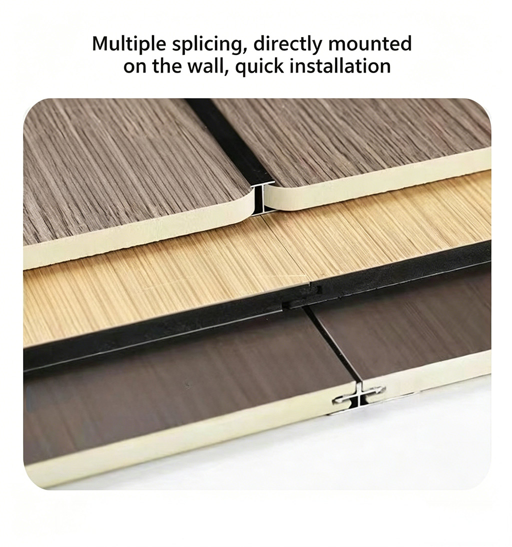 Carbon crystal panel wood veneer, seamless integrated wall panels, aluminum honeycomb panels, King Kong collision-resistant ice fire panels - Panels / Coating | CHEERFUL Kenya image 8 detail view