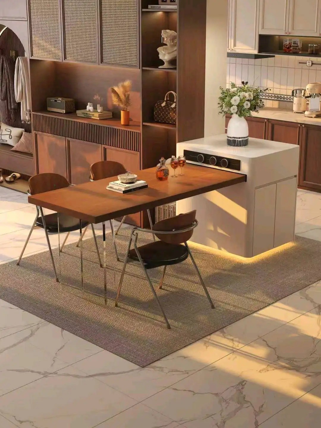 Island Table High-Low Series - Custom Kitchen Cabinets & Countertop | CHEERFUL Kenya image 8 detail view