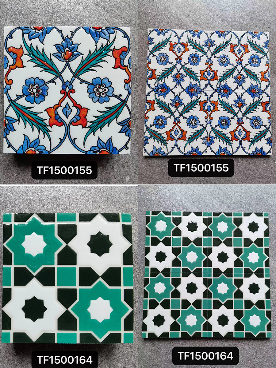Nordic retro glazed glossy surface art small flower brick 150x150mm - Tile(Small Stone) | CHEERFUL Kenya image 23 detail view