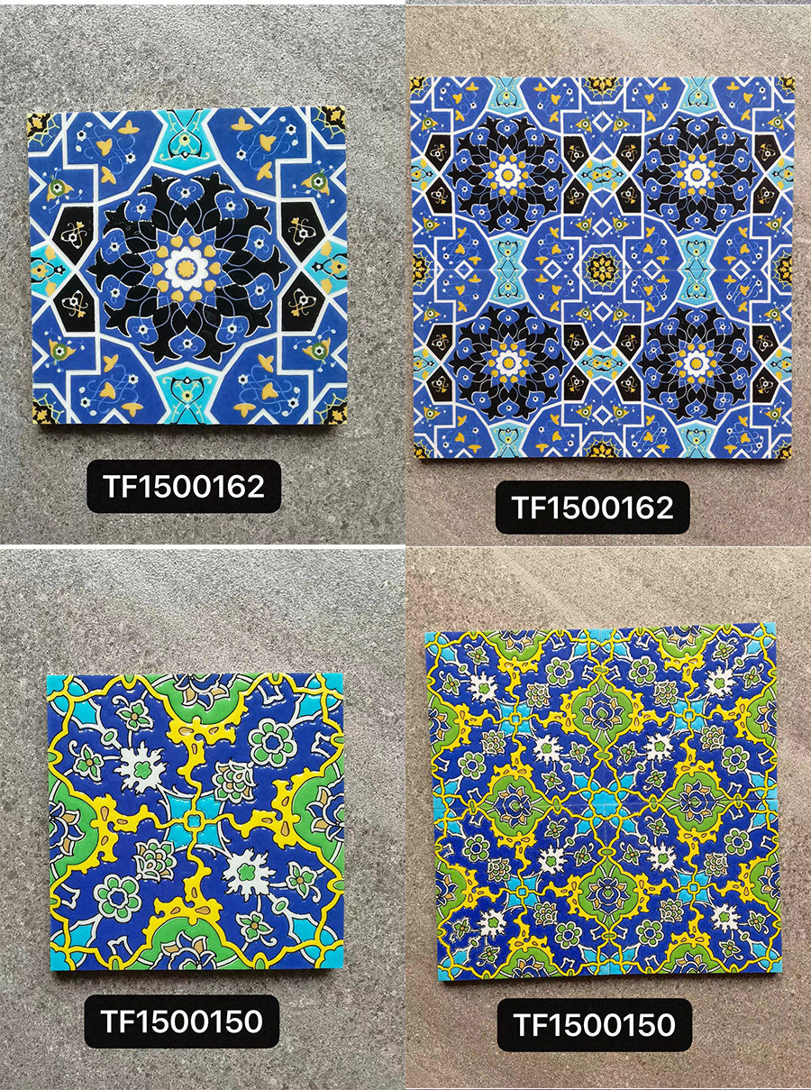 Nordic retro glazed glossy surface art small flower brick 150x150mm - Tile(Small Stone) | CHEERFUL Kenya image 25 detail view