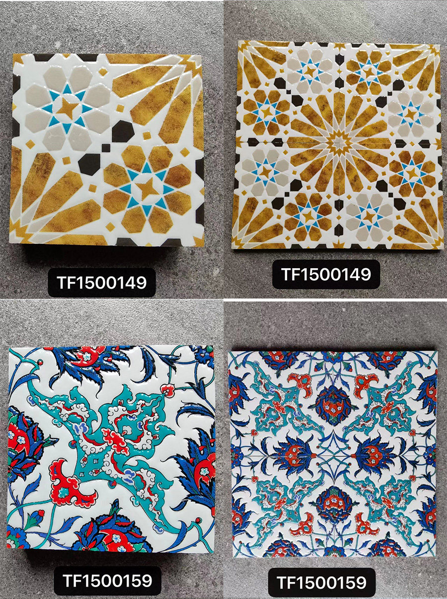 Nordic retro glazed glossy surface art small flower brick 150x150mm - Tile(Small Stone) | CHEERFUL Kenya image 29 detail view