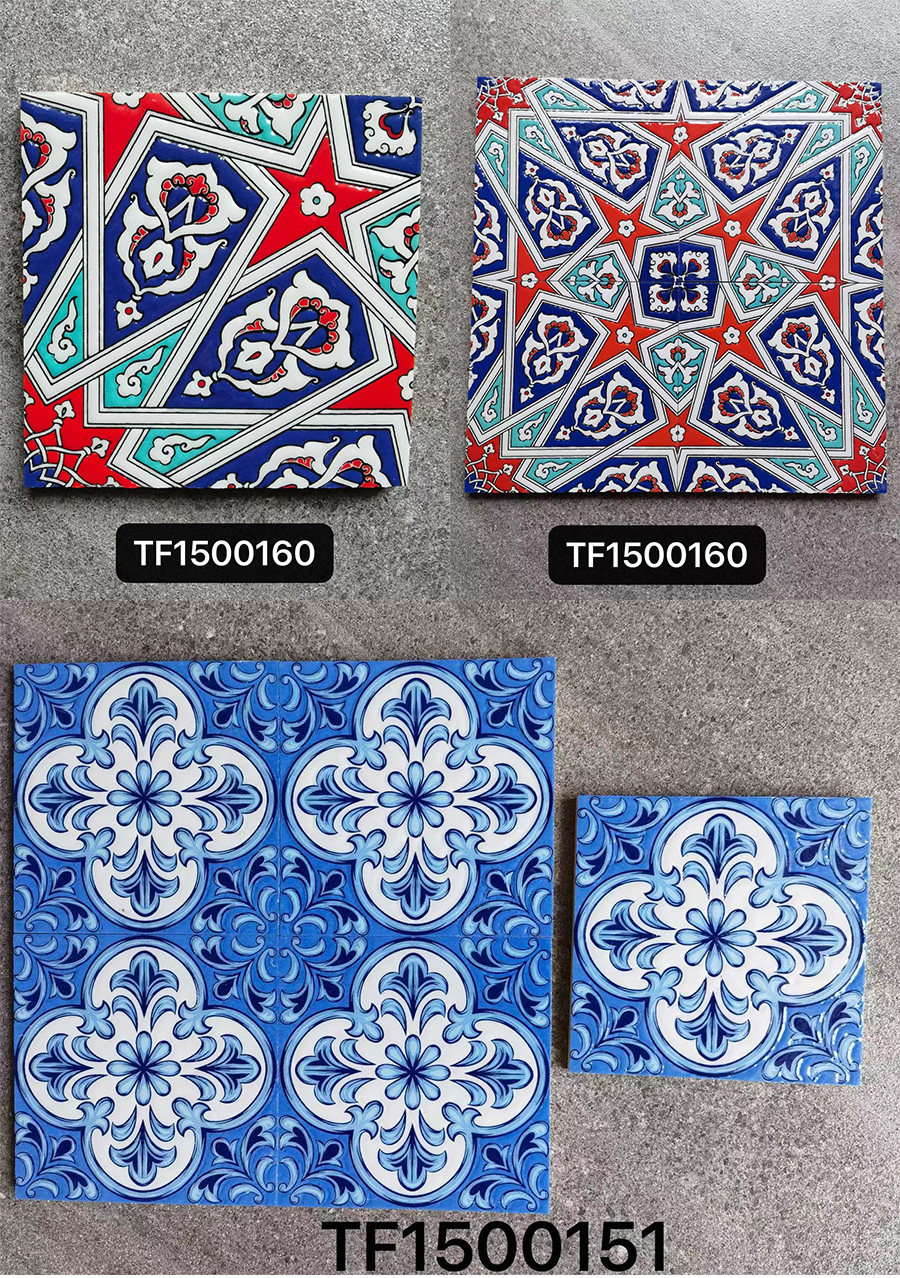 Nordic retro glazed glossy surface art small flower brick 150x150mm - Tile(Small Stone) | CHEERFUL Kenya image 31 detail view