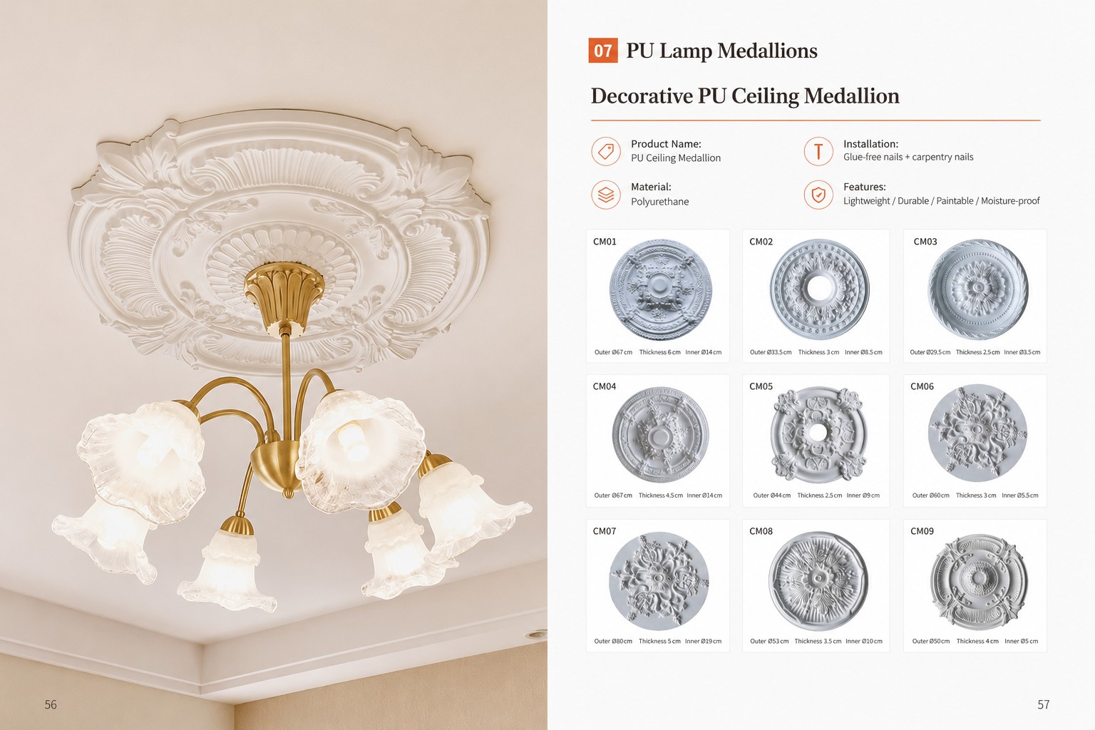 PU Ceiling Medallion - Panels / Coating | CHEERFUL Kenya detail view