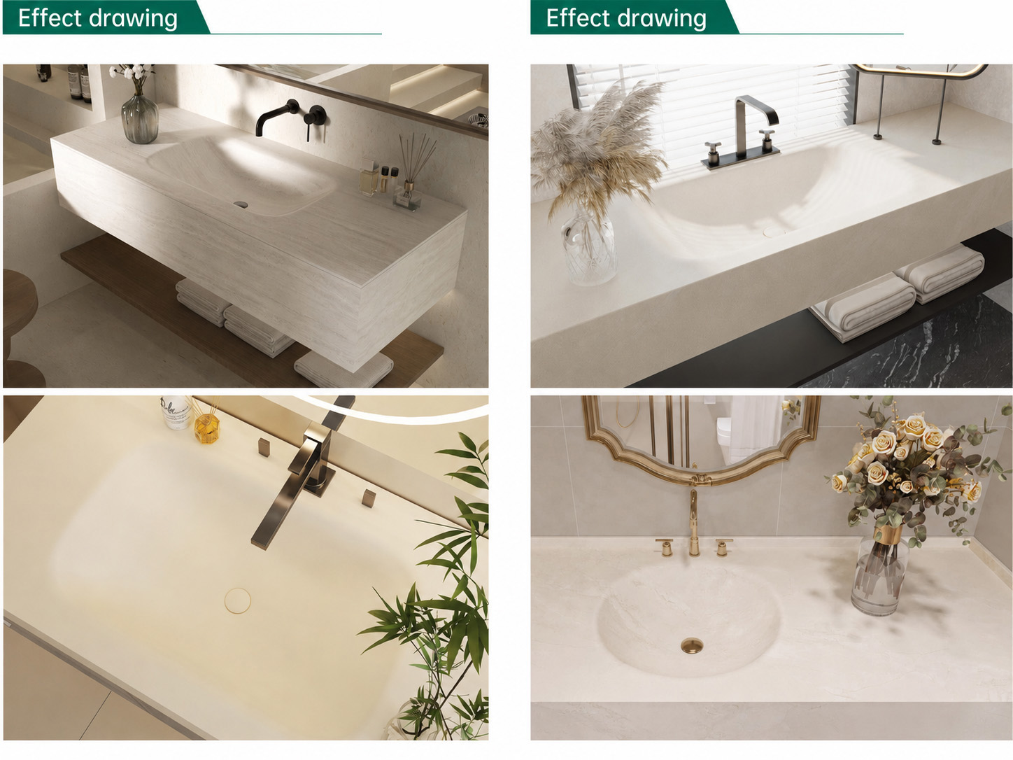 Sintered stone hot-bent integrated washbasin - Sanitary Ware | CHEERFUL Kenya image 4 detail view