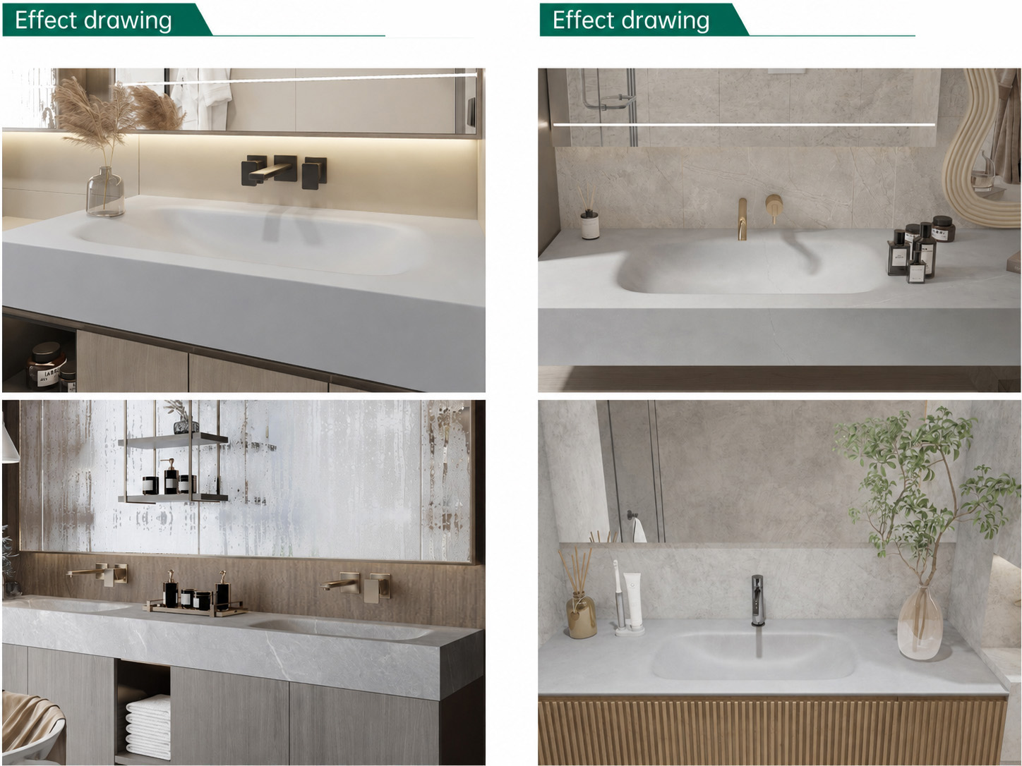 Sintered stone hot-bent integrated washbasin - Sanitary Ware | CHEERFUL Kenya image 5 detail view
