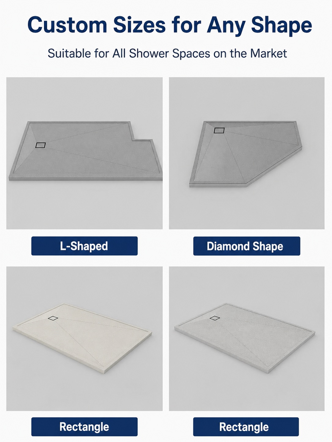 Custom Anti-Leak Shower Tray - Sanitary Ware | CHEERFUL Kenya detail view