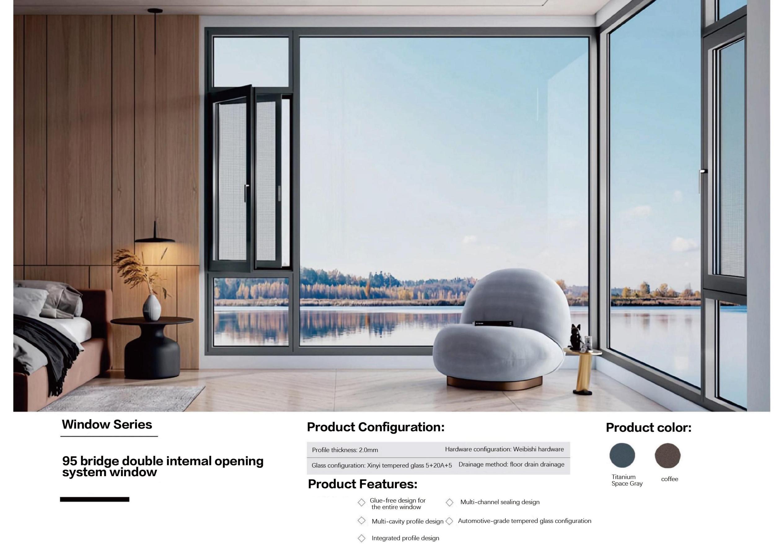 95 bridge double intemal opening system window - Door/Window | CHEERFUL Kenya detail view